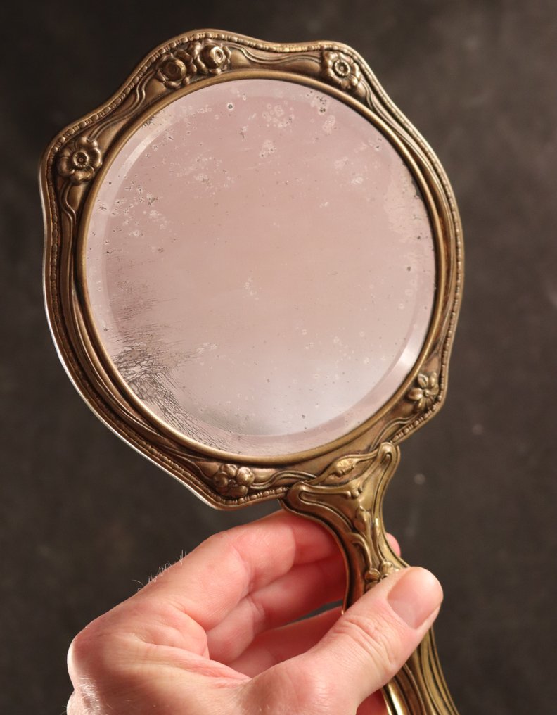 Art Nouveau - Specchio a mano - Vetro, Metallo #1.0