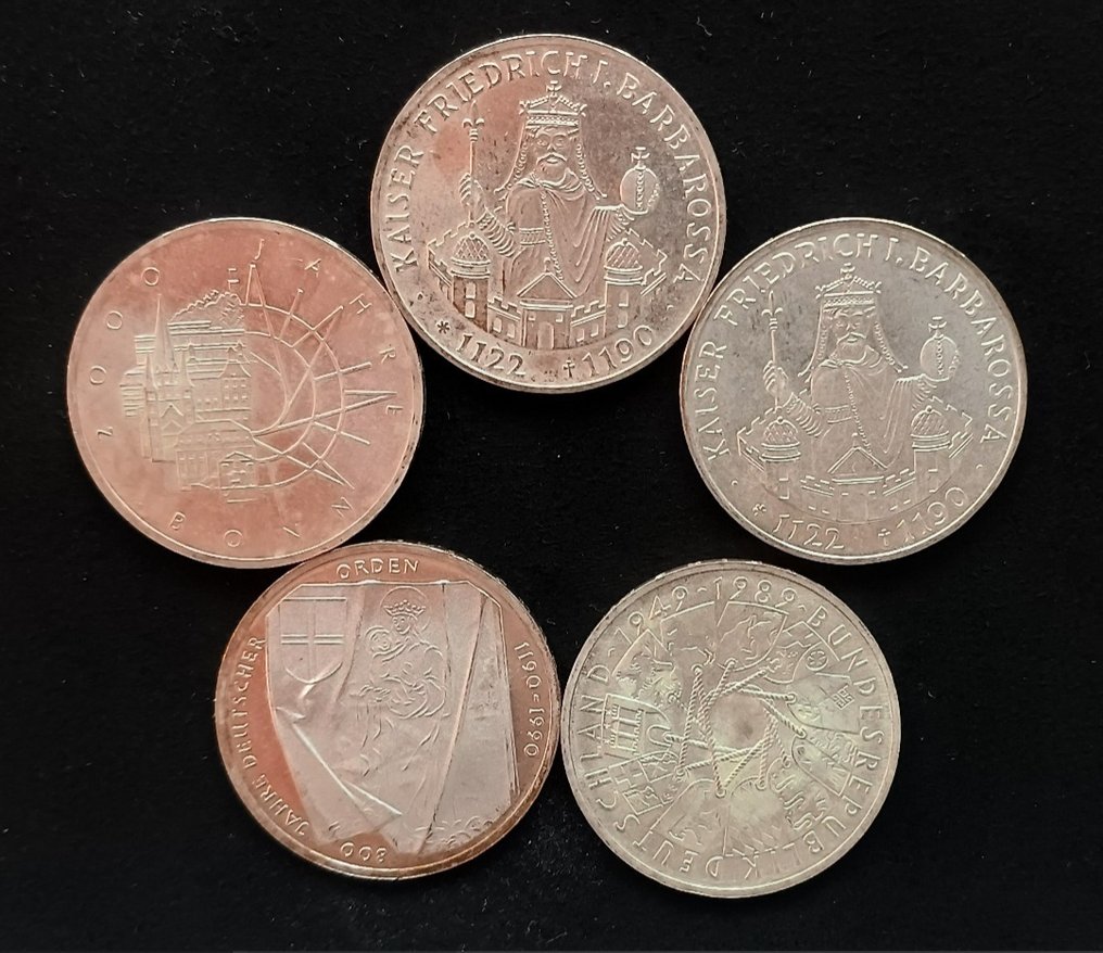 Γερμανία. 10 Deutsche Mark 5x 1988/1990  (χωρίς τιμή ασφαλείας) #1.0