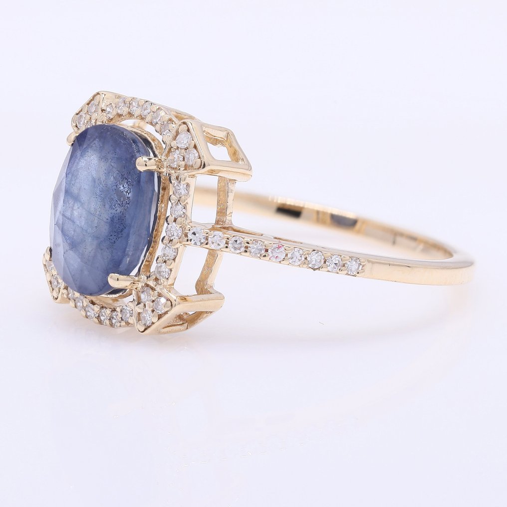 没有保留价 - 戒指 - 14K包金 黄金 -  2.83ct. tw. 蓝宝石 - 钻石 #2.1