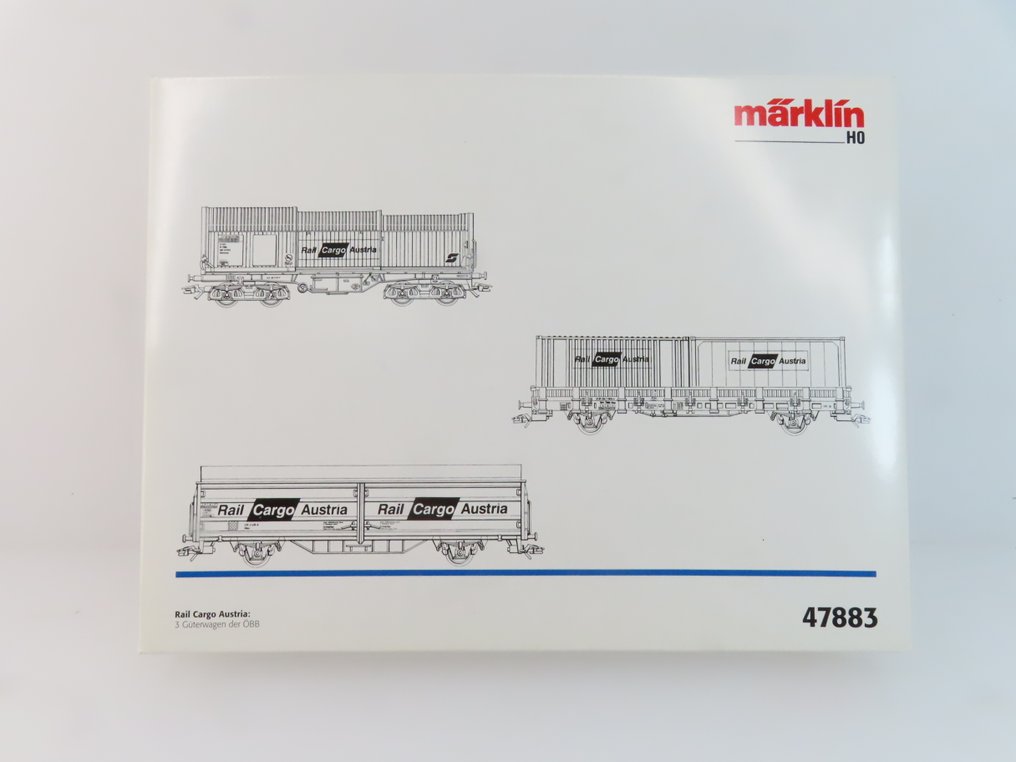 Märklin H0轨 - 47883 - 模型火车货车组 (1) - 三件套货车,包括两轴滑动门货车、伸缩式货车和货物用框架车(载荷) - Privaat, Rail Cargo Autria #3.2