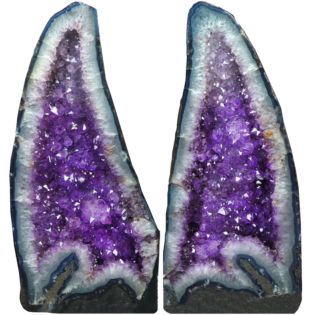 Vivid Amethyst Matched Pair Geode - 71x34x22 cm- 93 kg #1.0