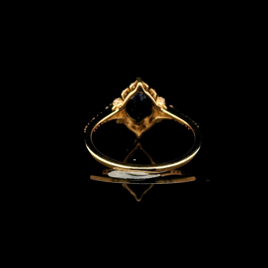 No reserve price - Ring - 14 kt. Yellow gold -  1.76ct. tw. Sapphire - Diamond #3.2
