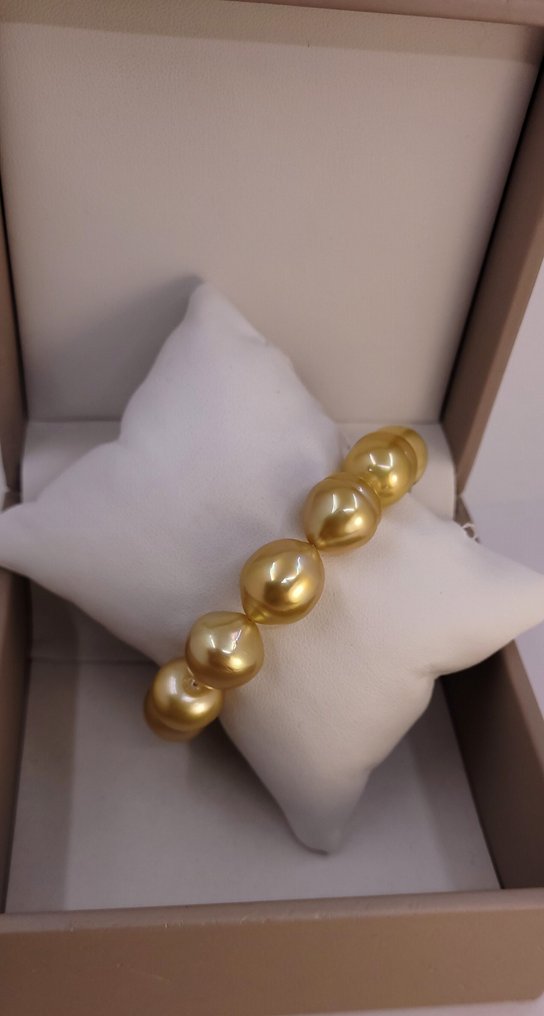 手镯 巨大尺寸 - 深金色南海珍珠 - 13x14.4毫米 #3.2