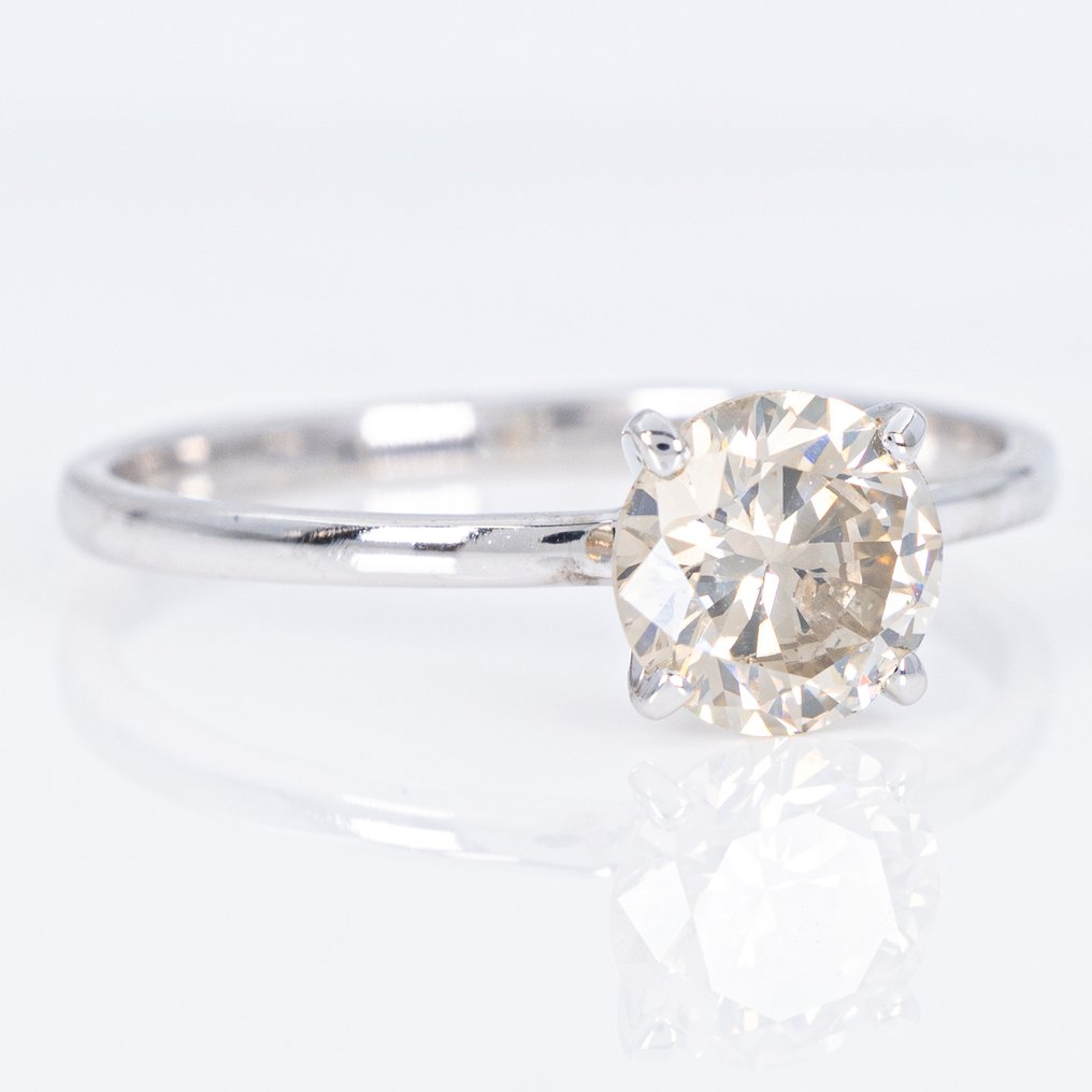 沒有保留價 - 戒指 - 14 克拉 白金 -  1.05ct. tw. 鉆石 (天然彩色) - IGI #3.2