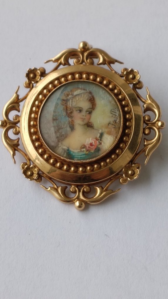 Bijou broche - 18 carats Or jaune #1.0