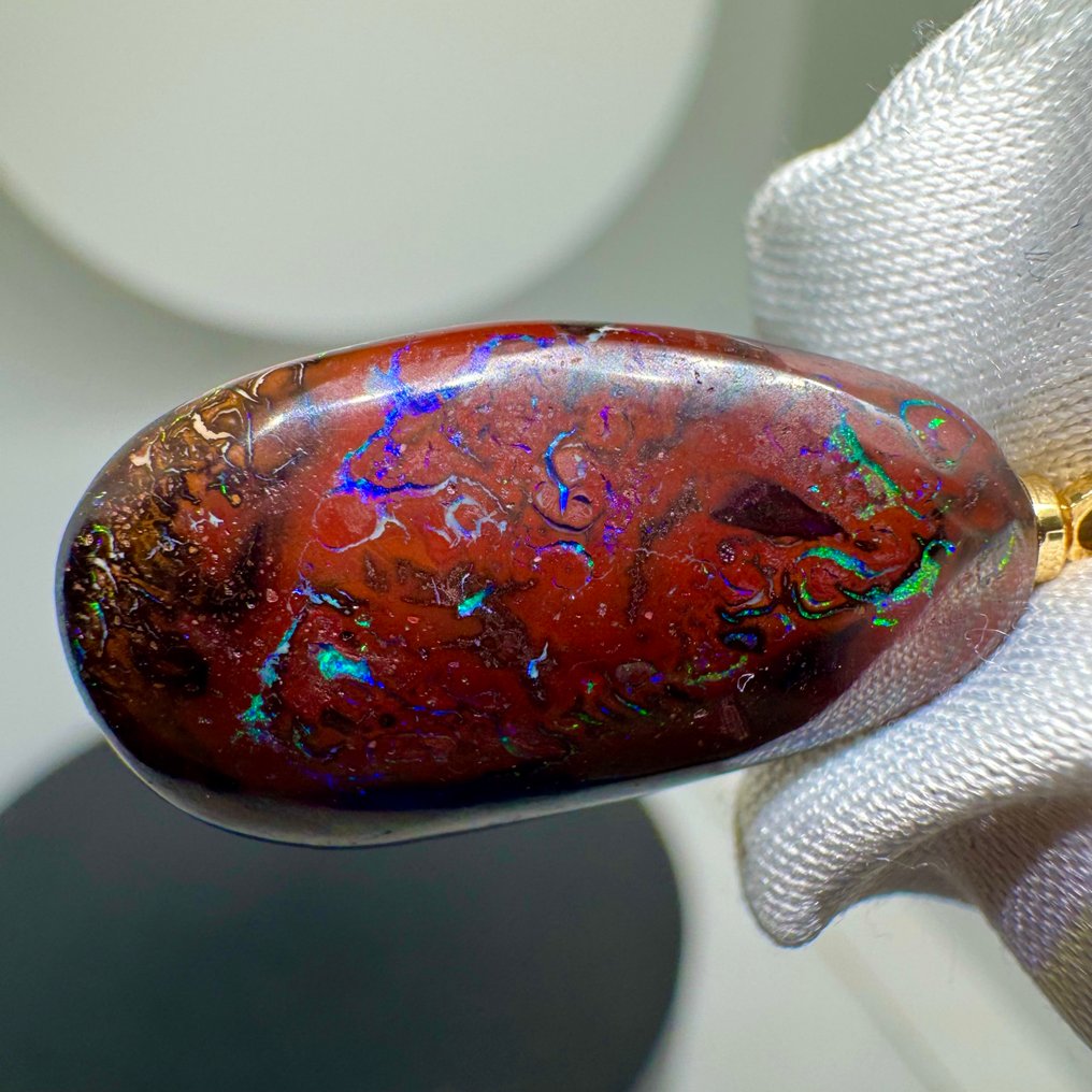 Opal wisiorek - Wysokość: 32 mm - Szerokość: 14 mm- 3.87 g - (1) #4.3