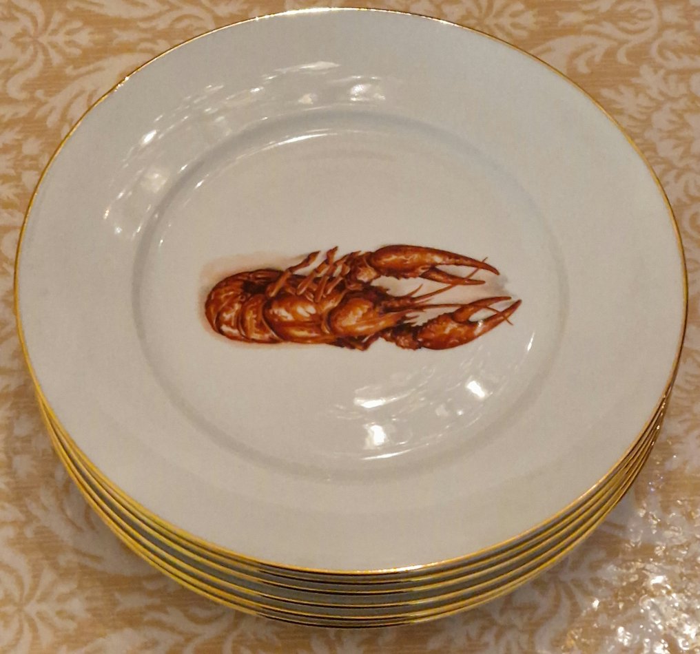 Richard Ginori - Πιάτο δείπνου (6) - Πορσελάνη - Decoro Aragosta #3.2