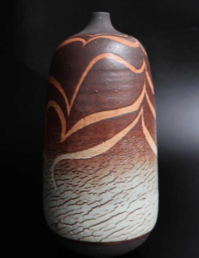 Κόκκινο Βάζο Shino - Κομψό Παραδοσιακό Κεραμικό Βάζο - Κεραμικό - 玉置保夫 Tamaoki Yasuo (1941-) - Ιαπωνία - 1900-2000 #3.2