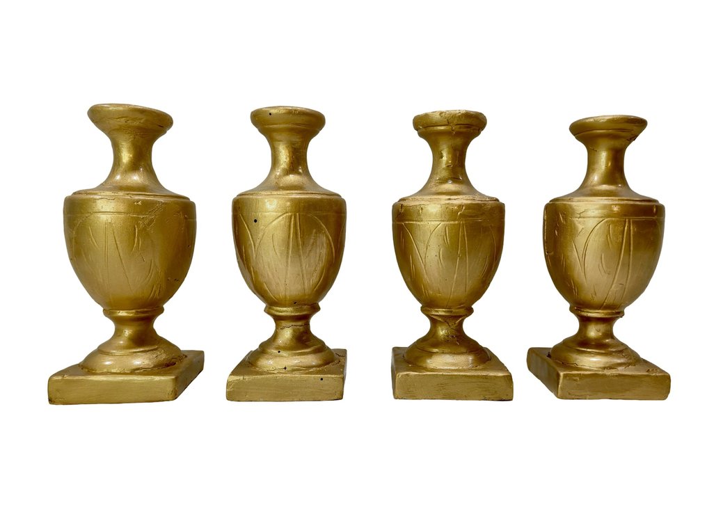 花瓶 (4) - 镀金木 - Porta Palme Altare #1.0