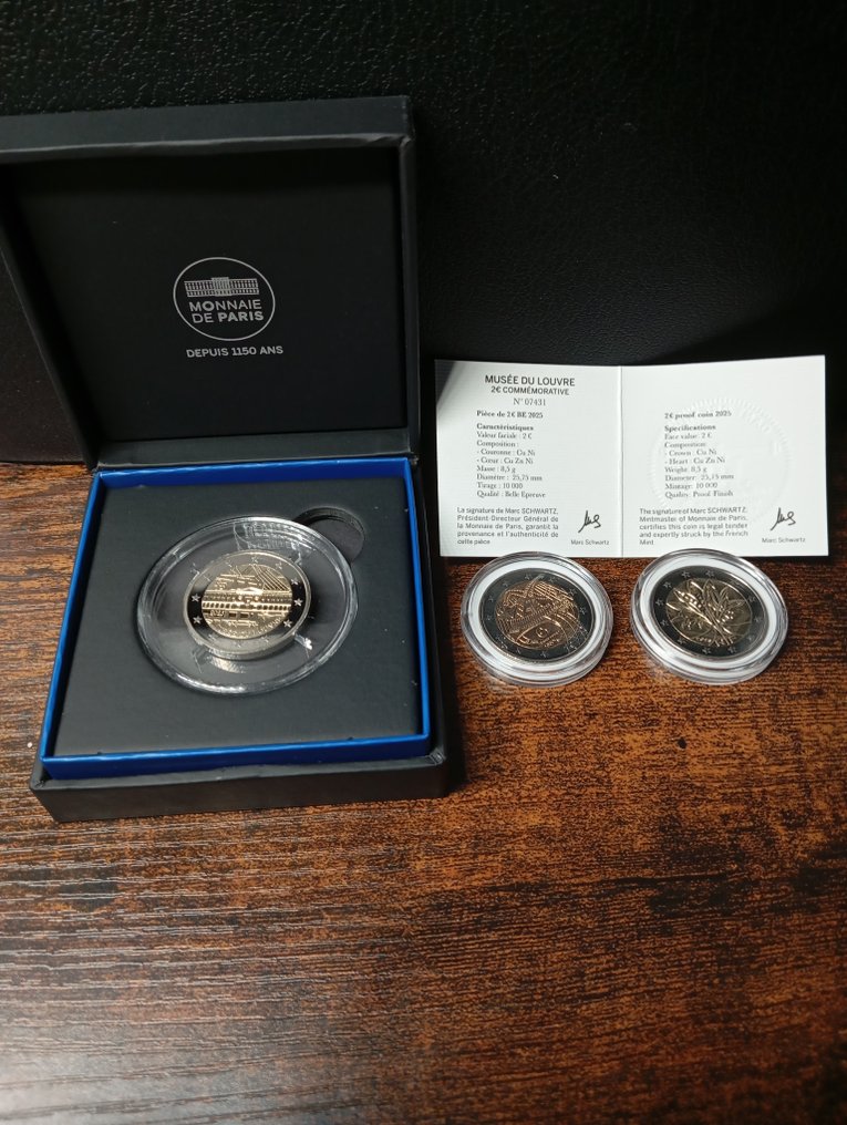 Frankrig. 2 Euro 2024/2025 (3 coins incl. "proof")  (Ingen mindstepris) #4.3