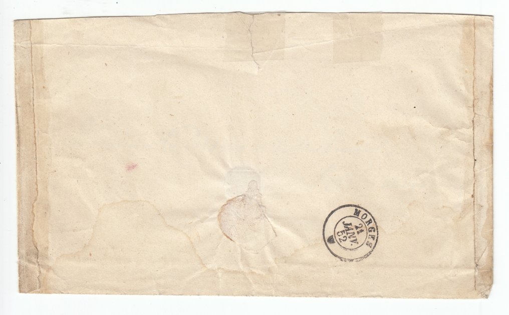 Ελβετία 1852 - Δύο αποχρώσεις χρώματος σε αρχικό γράμμα με σπάνια εκτυπωτικά πετράδια. - T20 B1-RO / T34 A2-LO #2.1