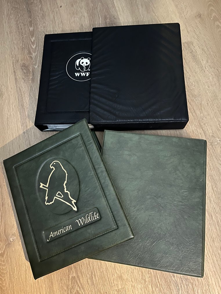 不同的国家  - 美国野生动物收藏和WWF收藏，FDC和硬币册，带磁带的集邮册 #1.0