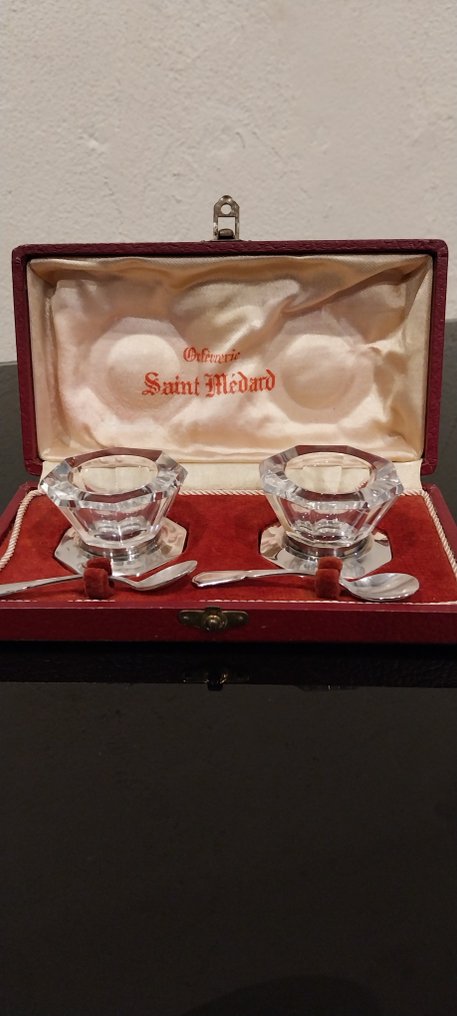 Service a caviar - saint medard - 鱼餐具 (2) - 镀银, 水晶 - 服务鱼子酱 #1.0