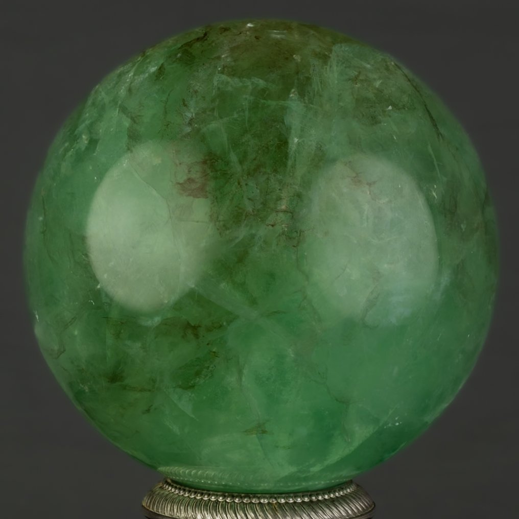 萤石 精细抛光大型AAA级绿色萤石球体 - 高度: 11.9 cm - 宽度: 11.9 cm- 2787 g #2.1