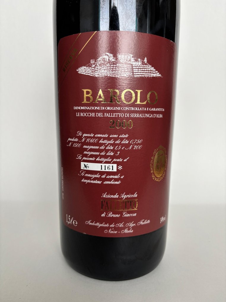 2000 Bruno Giacosa, Le Rocche del Falletto - 巴羅洛 DOCG, Riserva - 1 馬格南瓶(1.5公升) #3.2