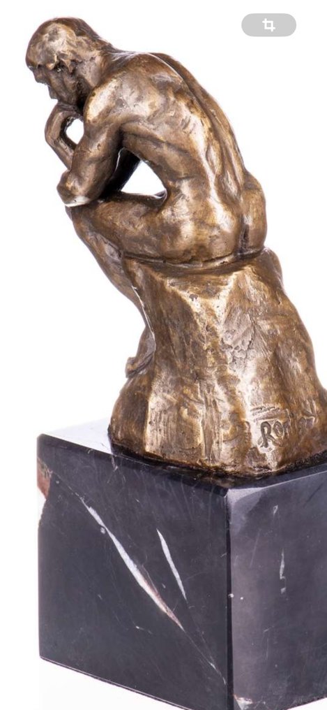 小雕像 - Bronzefigur "Der Denker" nach Rodin - 青銅色, 大理石 #4.3