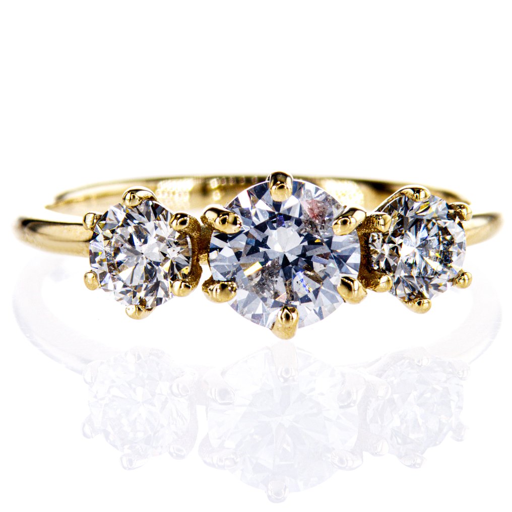 沒有保留價 - 訂婚戒指 - 14 克拉 黃金 -  1.35ct. tw. 鉆石 (天然) - 鉆石 #1.0