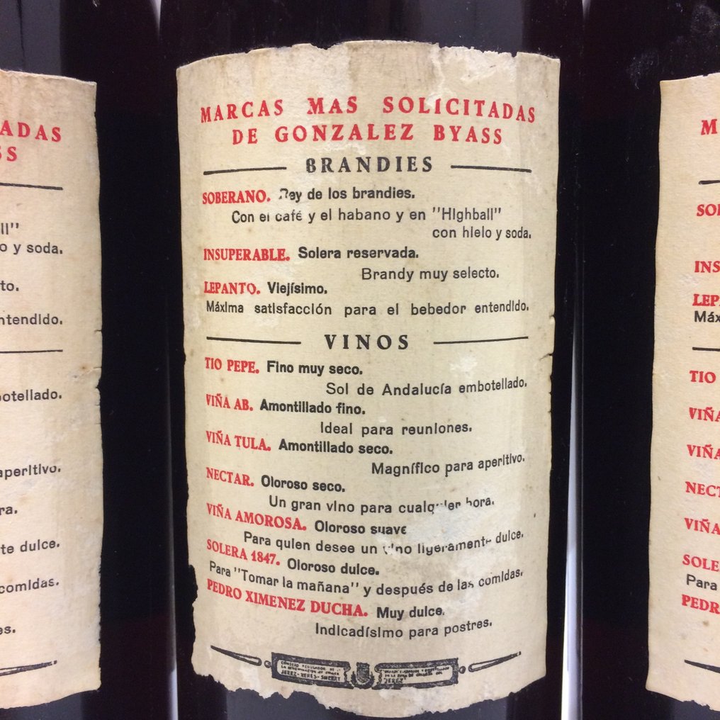 González Byass - Soberano, Brandy Jerezano - b. Δεκαετία του 1950, Δεκαετία του 1960 - n/a (75cl) - 3 μπουκαλιών #4.3