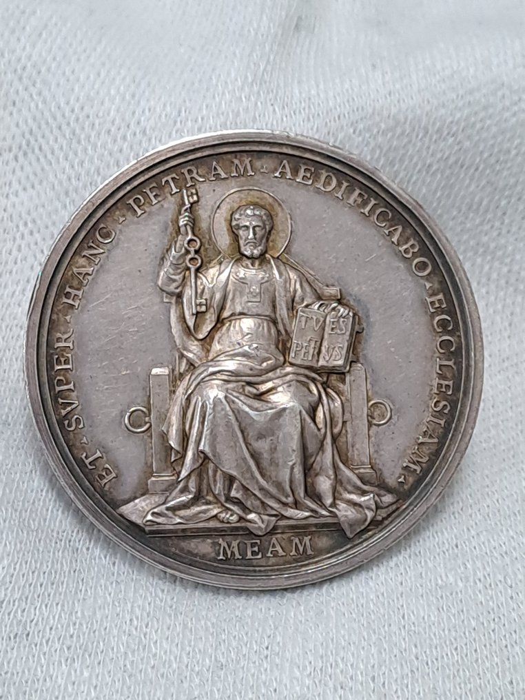Vatikanet. Medaglia LEONE XIII 1878-1903 An. XXV Triregno 25° Anno Pontificato R4 - RARISSIMA. colpo a ore 11 nel #2.1
