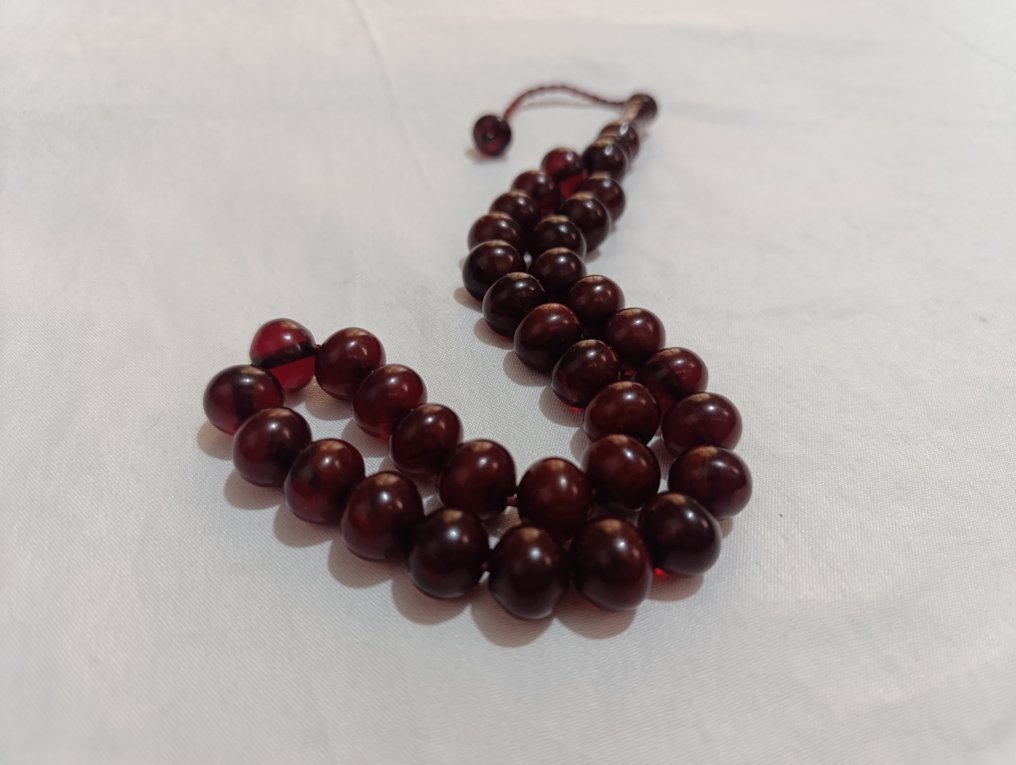 Terço - Âmbar - 1970-1980 - Rosário de Contas de Oração Raro #4.3