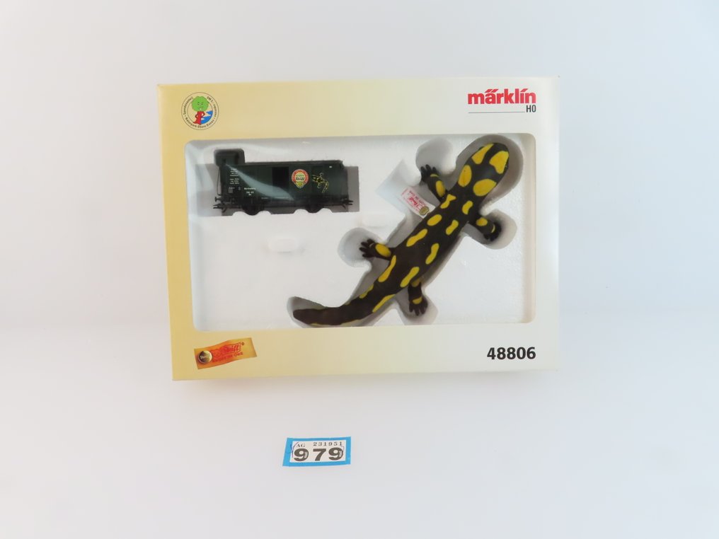 Märklin H0 - 48806 - Τρένο μοντελισμού μεταφοράς εμπορευμάτων (1) - 2-αξονική φορτηγός, ειδική έκδοση «STEIFF» με σαλαμάνδρα (όχι πραγματική..) - Wurttemberg #3.2
