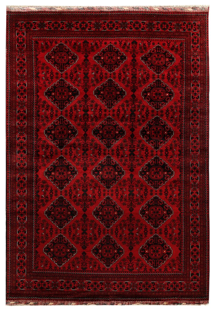 Afghan, Παραδοσιακό χειροποίητο χαλί υψηλής ποιότητας «khal Mohammadi», κομψό κόκκινο μαλλί - Χαλί - 295 cm - 200 cm - Αυθεντικό χειροποίητο χαλί #1.0