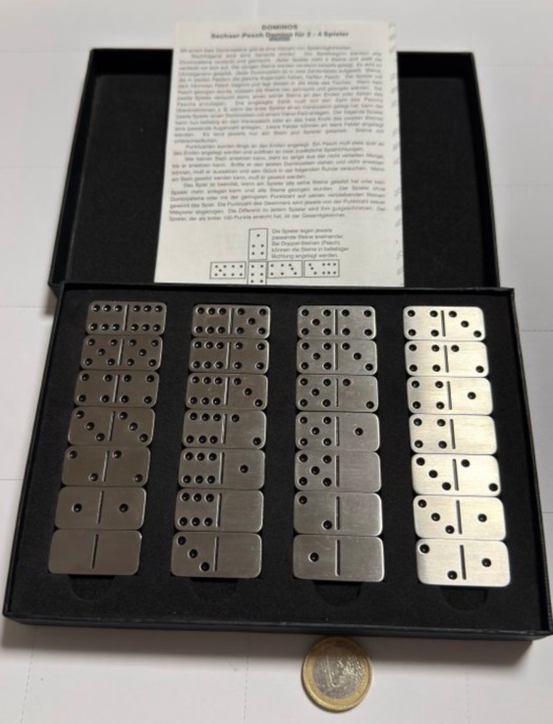Επιτραπέζιο παιχνίδι - Dominos Edelstahl 28 Steine - Μέταλλο #1.0