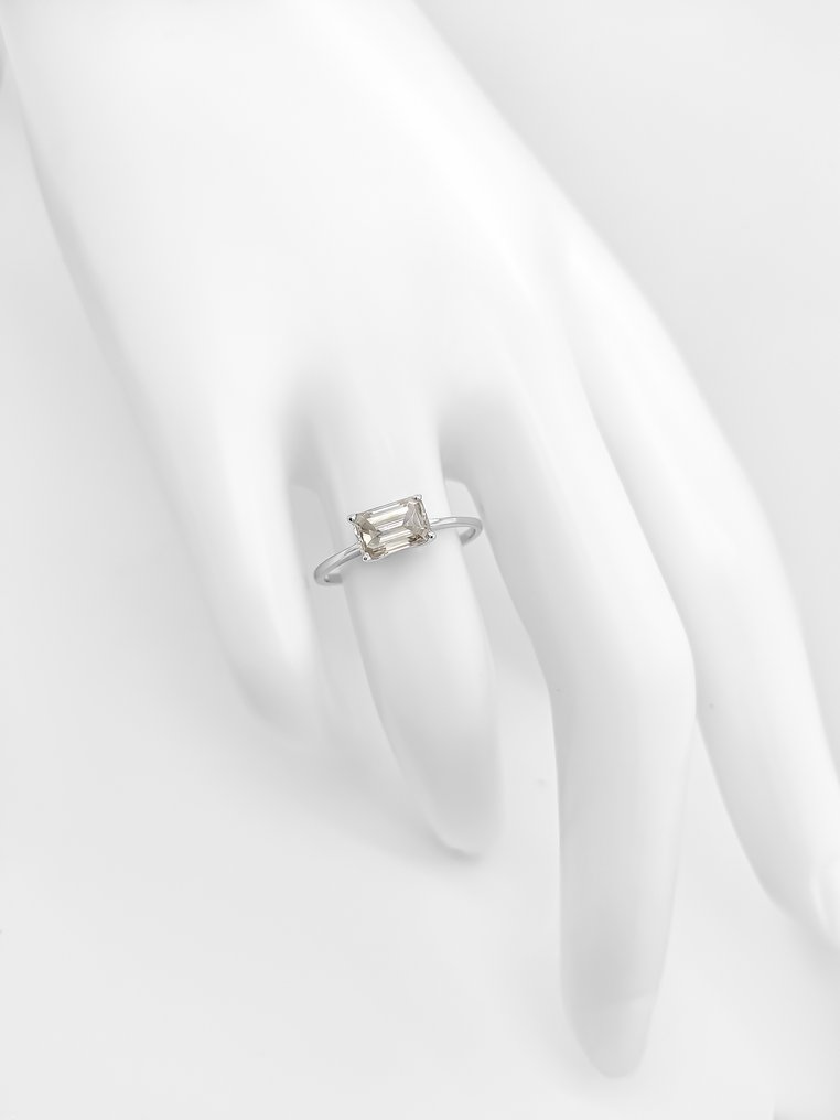 沒有保留價 - 戒指 - 14 克拉 白金 -  1.02ct. tw. 鉆石 (天然彩色) #4.3