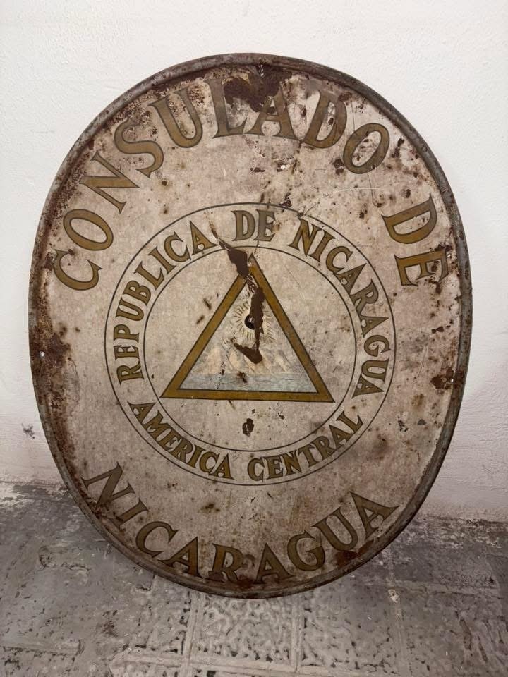 Consulat du Nicaragua - enseigne métallique - Panneau - Métal #1.0