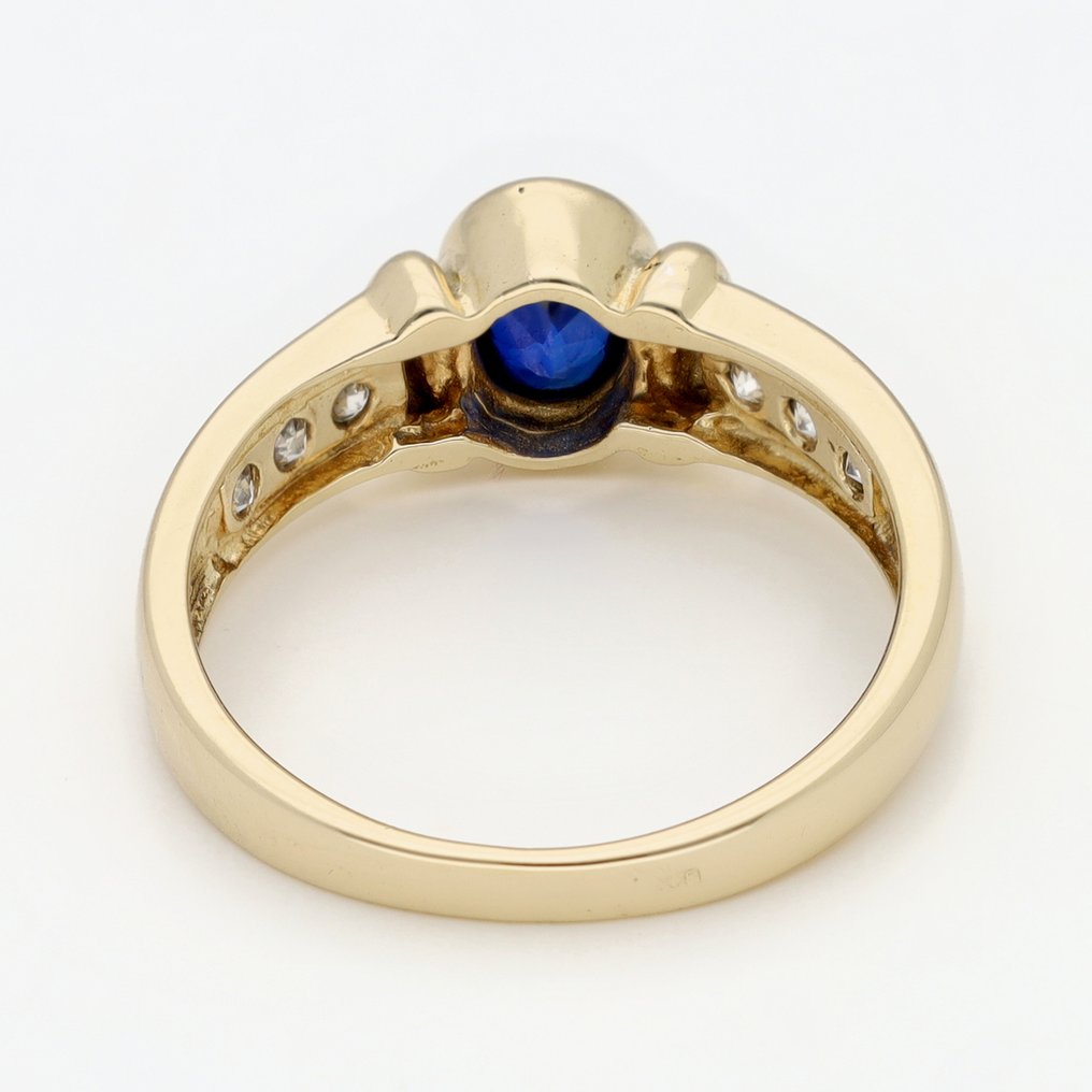 Ring - 14 karat Gulguld Safir - Diamant #3.2