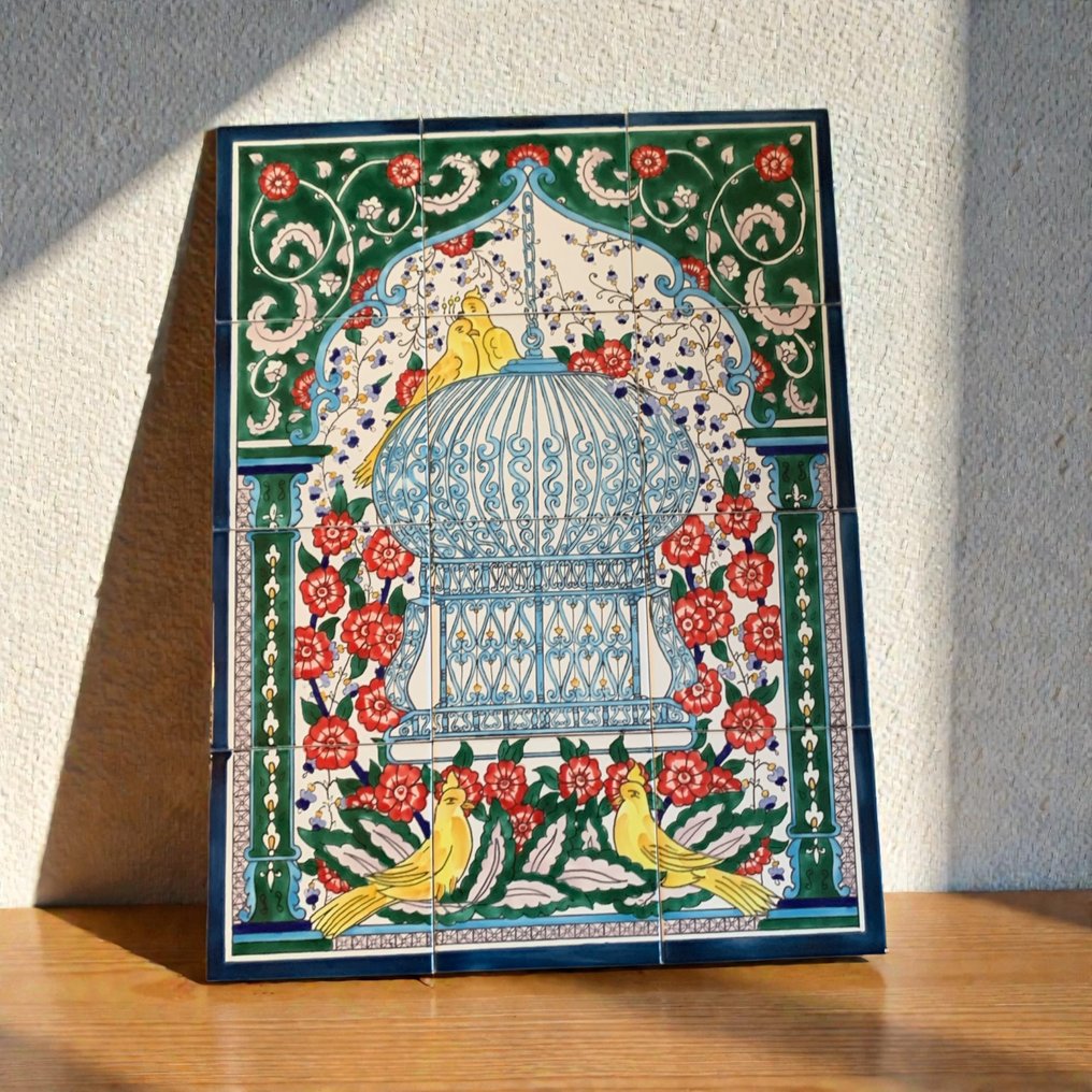 Εκπληκτικό τοίχο διακοσμητικό από τυνησιακή κεραμική – χειροποίητο – 12 πλακίδια - Κεραμικό - Τυνησία - 2020 #4.3