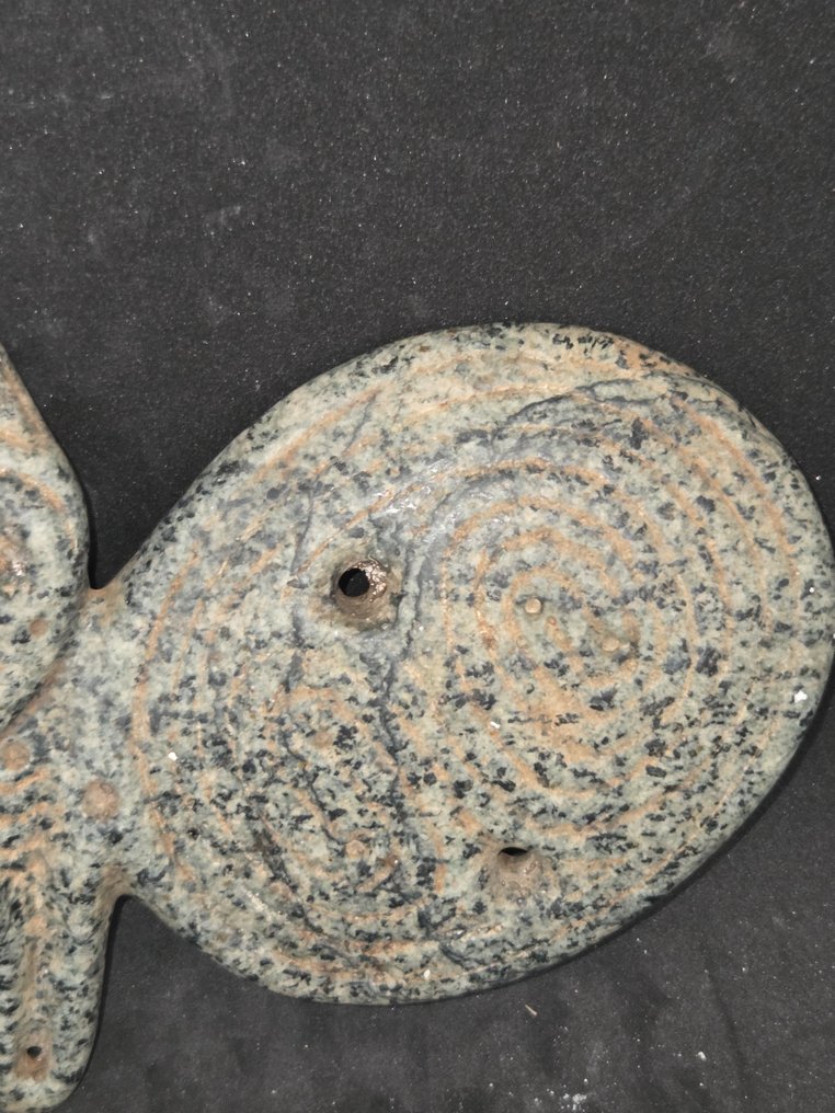 泰诺文化：小安的列斯群岛和大安的列斯群岛 pierre 重要的护身符胸饰，展翅的鸟形吊坠。 - 23 cm #4.3