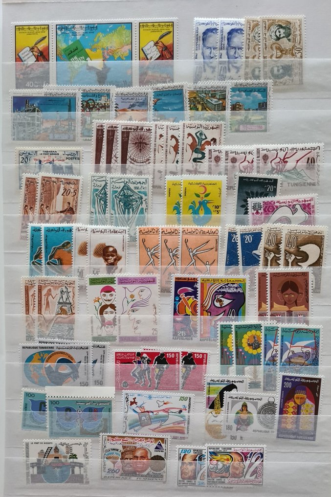 中东  - 利比亚以色列MNH邮票及邮票块收藏，展示于8张照片中。 #1.0