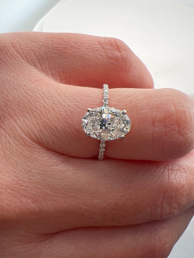 没有保留价 - 戒指 - 14K包金 白金 -  2.15ct. tw. 钻石 (实验室培育) - 钻石 #4.3