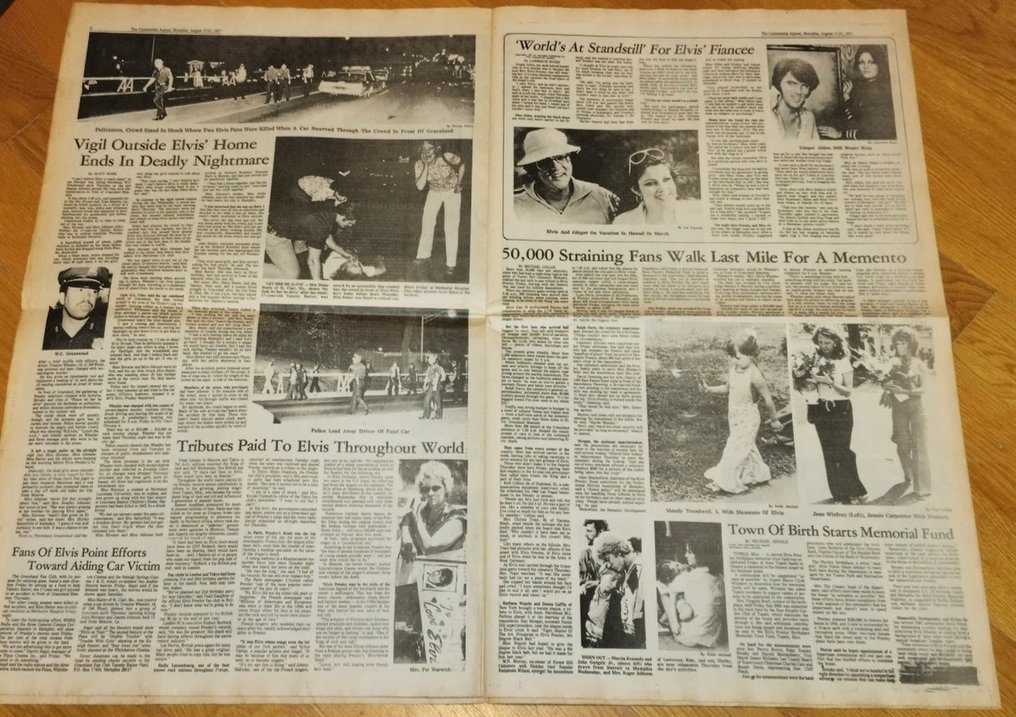Elvis Presley, Death Memphis Commercial Appeal AUGUST 17, 1977 COMPLETE - Newspaper - 1977 #3.2