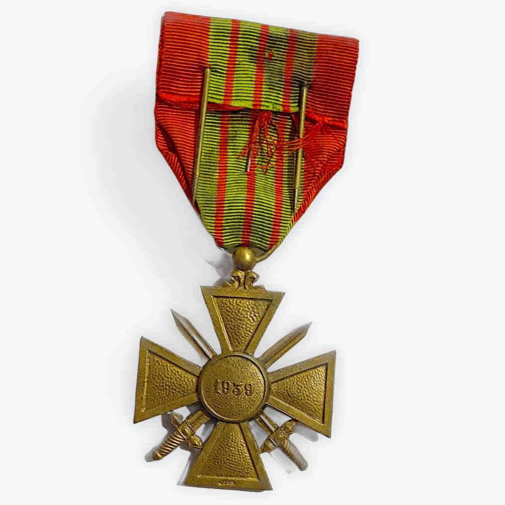 Γαλλία - Στρατιωτικό μετάλλιο - Παρασημοφόρηση Croix de guerre 1939 με σήμα #2.1