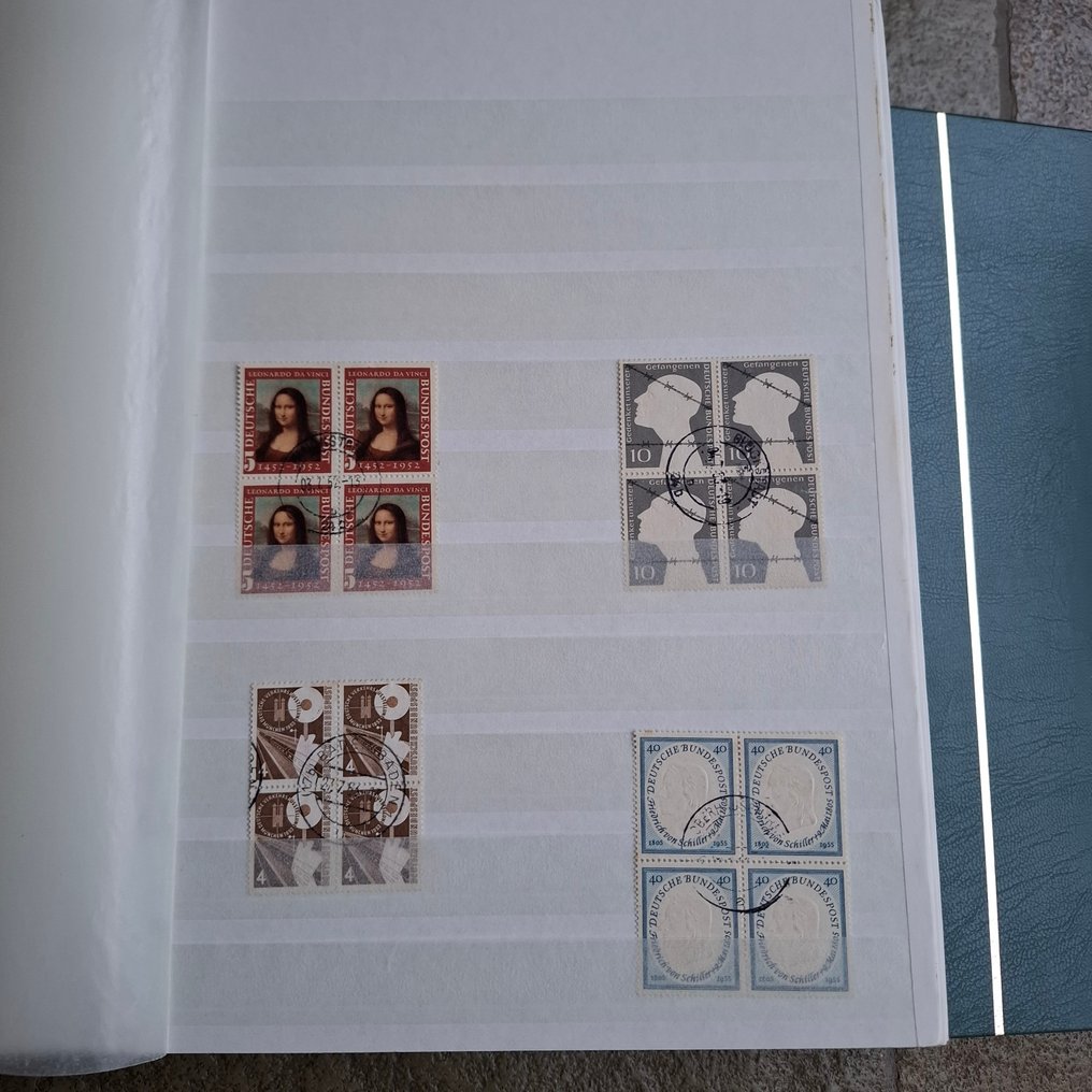 德國 1952/2000 - 四连张收藏（全部为圆形盖章）装在两本厚的插页簿中。 #2.1