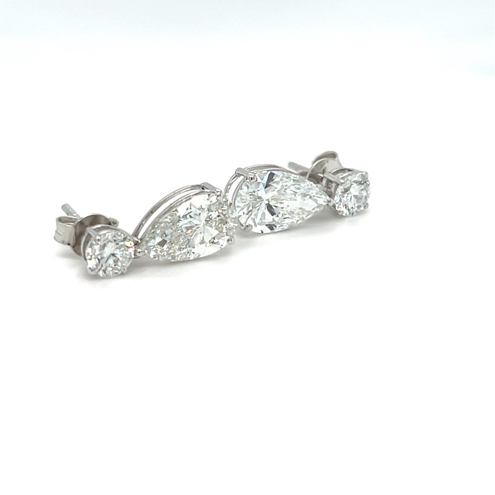 Σκουλαρίκια - 14 καράτια Λευκός χρυσός -  5.01ct. tw. Διαμάντι (Εργαστηριακής καλλιέργειας) - Διαμάντι #4.3