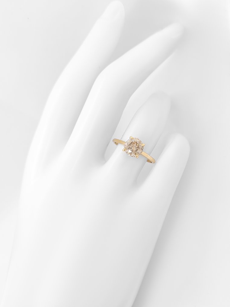 χωρίς τιμή ασφαλείας - Δαχτυλίδι - 14 καράτια Κίτρινο χρυσό -  1.51ct. tw. Διαμάντι (Φυσικού χρώματος) - Πιστοποιητικό IGI #4.3