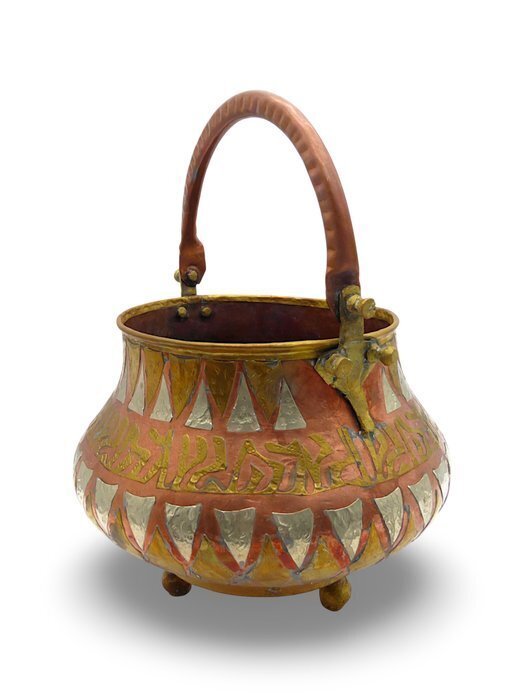 花瓶 -  “Calderone”用于花卉的户外，1960年代  - 銅 #3.2