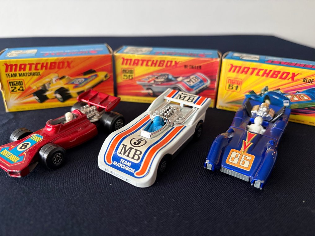 Matchbox - Αυτοκίνητο μοντελισμού (3) - Team Matchbox (No.24), Hi-Tailer (No.56), Blue Shark (No.61) #1.0