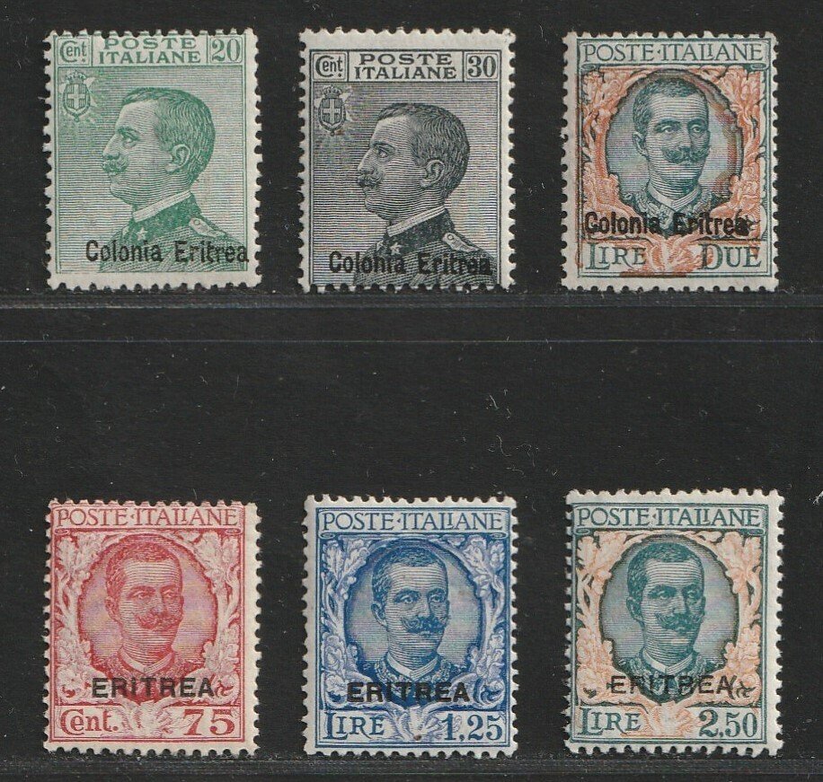 Ιταλική Ερυθραία 1925/1926 - Vitt. Emanuele III, 2 πλήρη σετ - Sassone  93/95, 113/115 #1.0