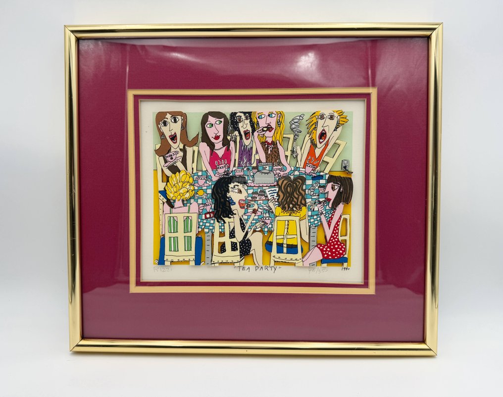 James Rizzi (1950-2011) - Tea Party · 3D Silkscreen #1.0