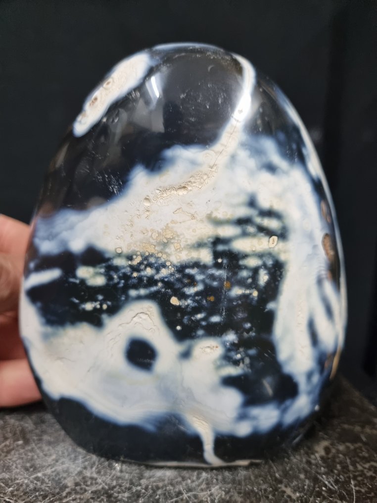 XXL Orca 玛瑙雕塑 - 高度: 130 mm - 闊度: 117 mm- 1650 g #1.0