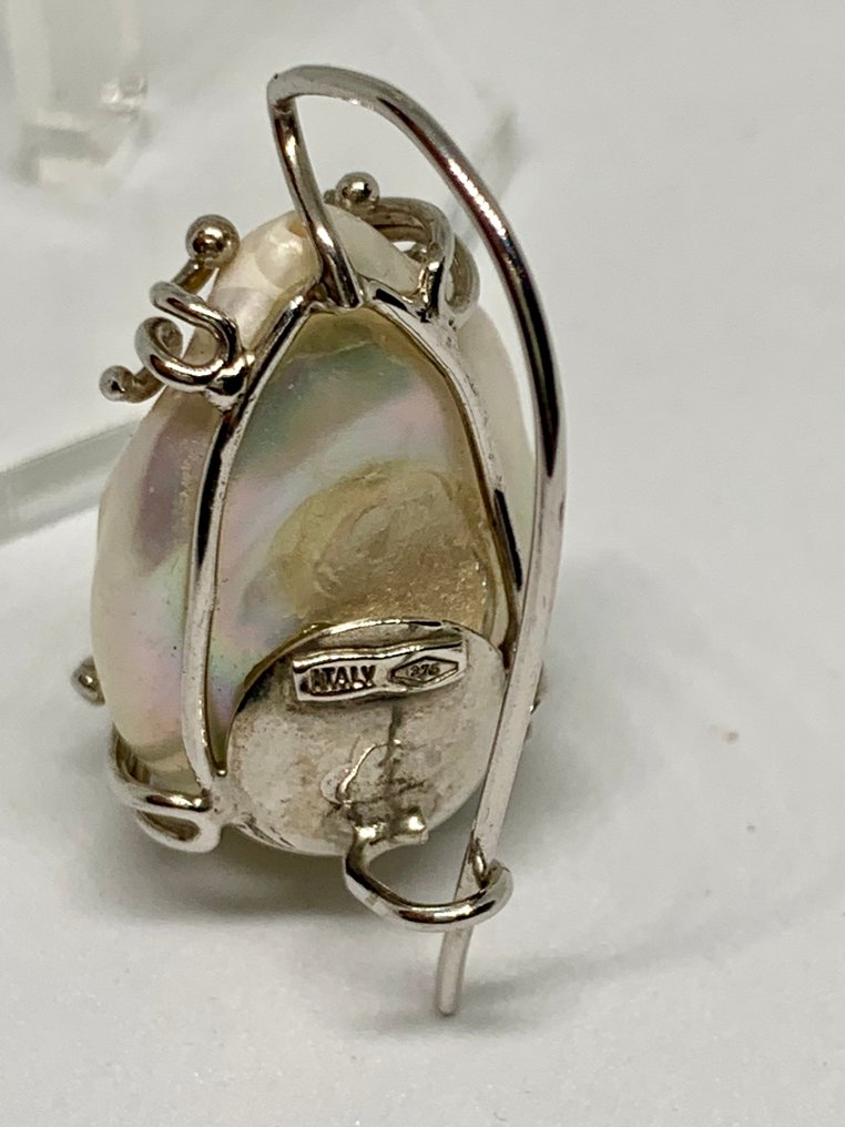 Perle - Argent - Boucles d'oreilles - Perle baroque #4.3