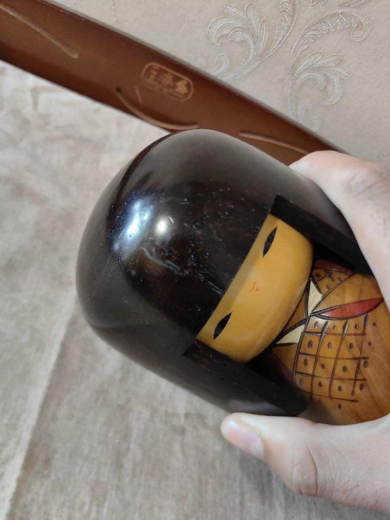 Γλυπτό, Kokeshi dollsこけし,Author: Usaburo, hand-carved - 26 cm - Ξύλο #4.3