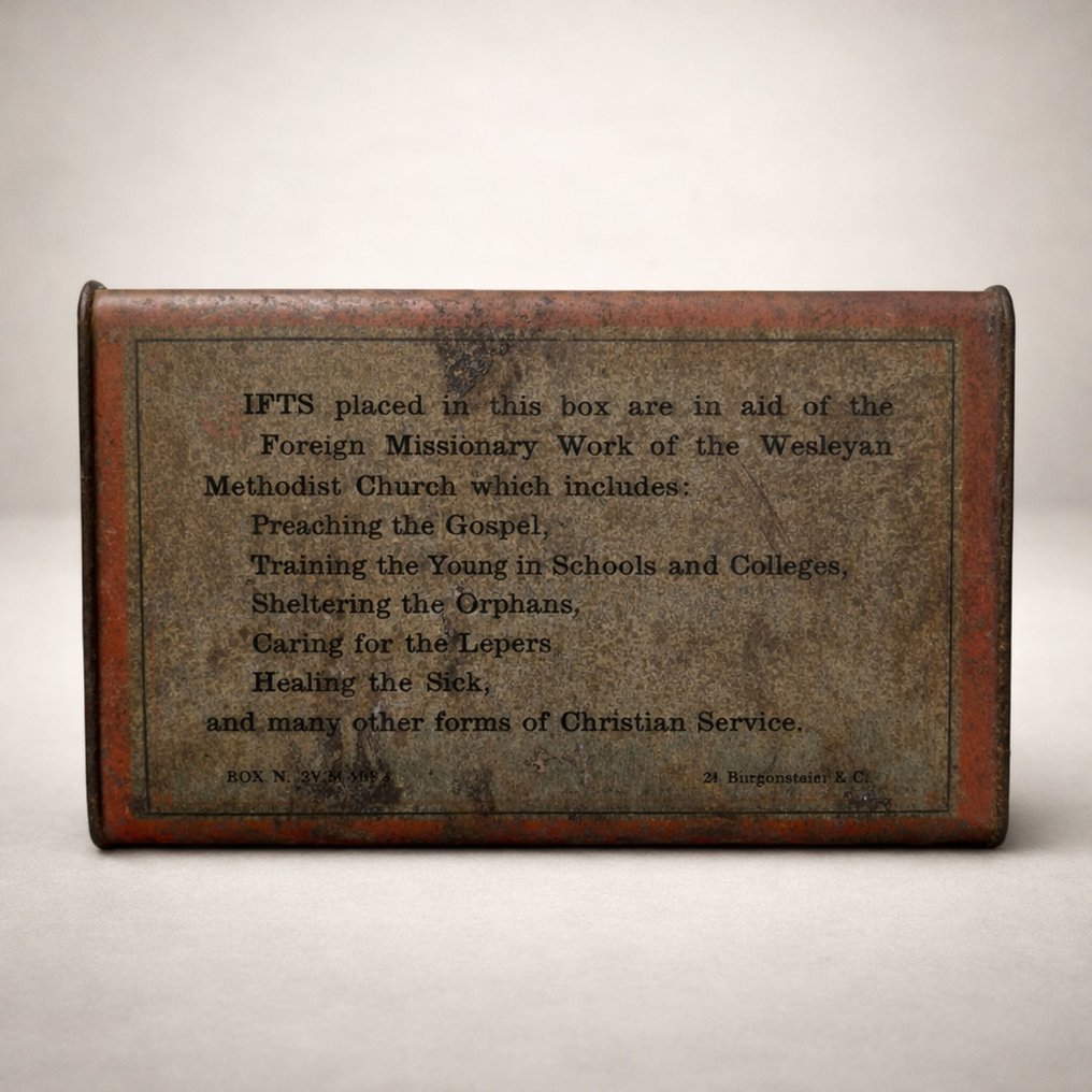 卫斯理卫理公会传教会募捐箱 - 古董 - 錫 - 1850-1900 #1.0
