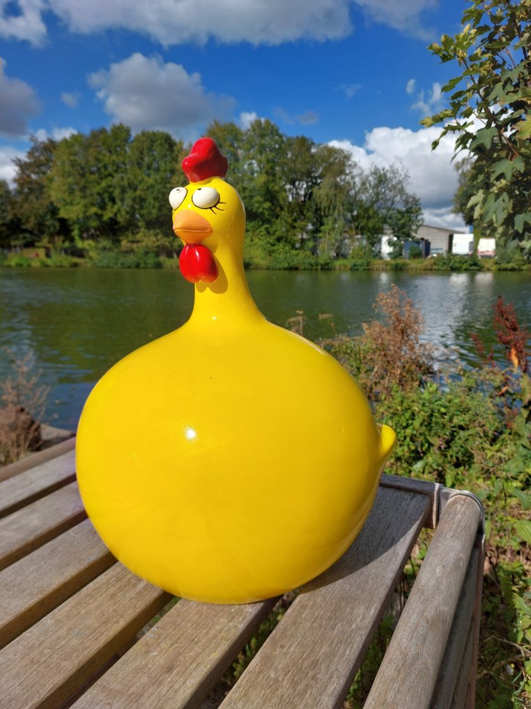 Statua, funny purple  balloon chicken - 40 cm - polyresin #2.1