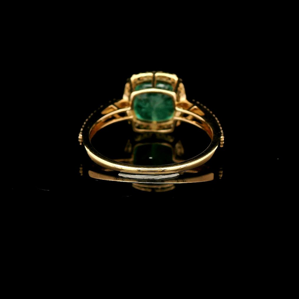 沒有保留價 - 戒指 - 14 克拉 黃金 -  2.52ct. tw. 祖母綠 - 鉆石 #4.3