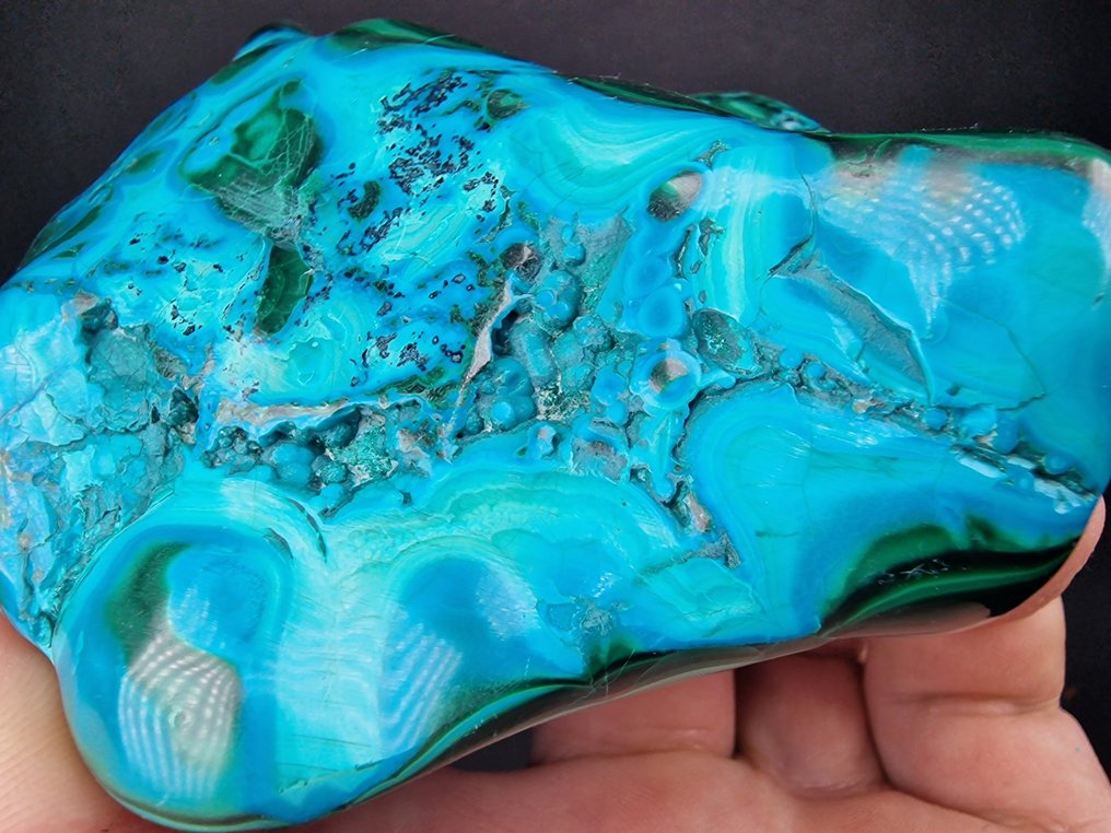 Chrysocolla Malachite - 高度: 110 mm - 闊度: 80 mm- 558 g - (1) #2.1